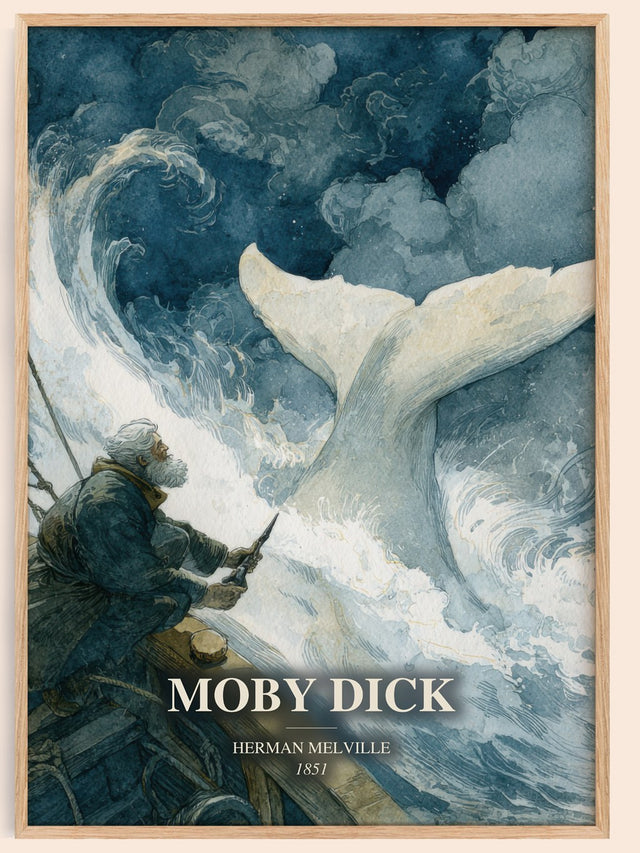 Moby Dick Book Watercolour Illustration by Herman Melville