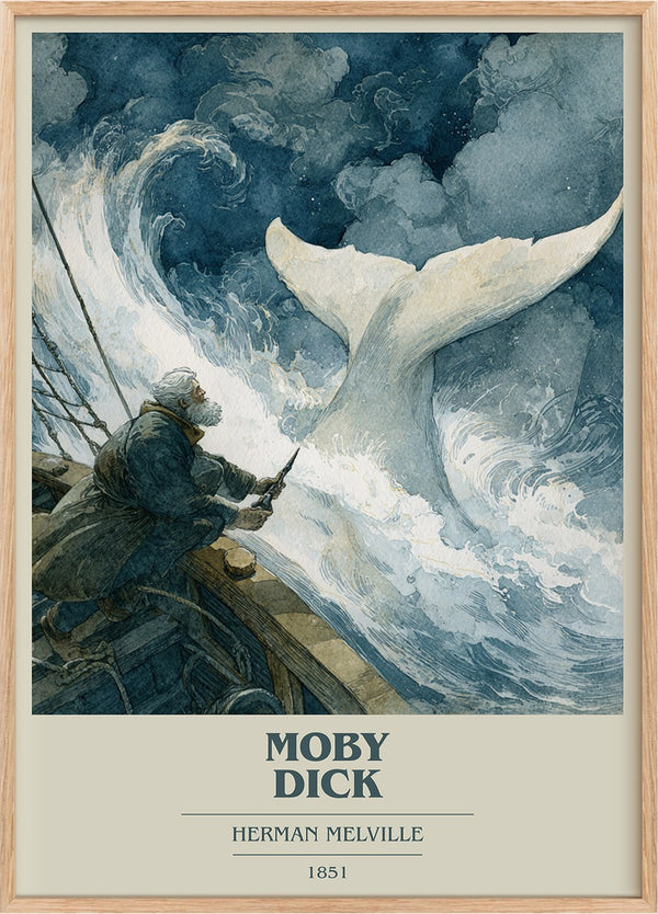 Moby Dick Book Cover Poster by Herman Melville