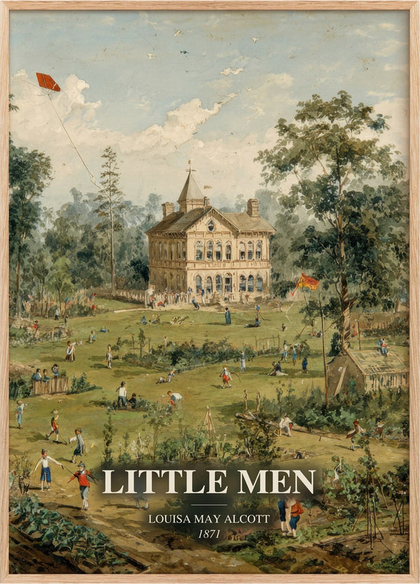Little Men Book Watercolour Illustration by Louisa May Alcott
