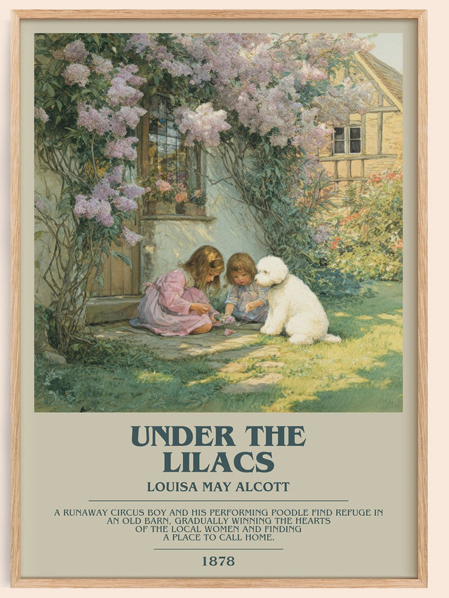 Under the Lilacs Bookish Wall Art by Louisa May Alcott