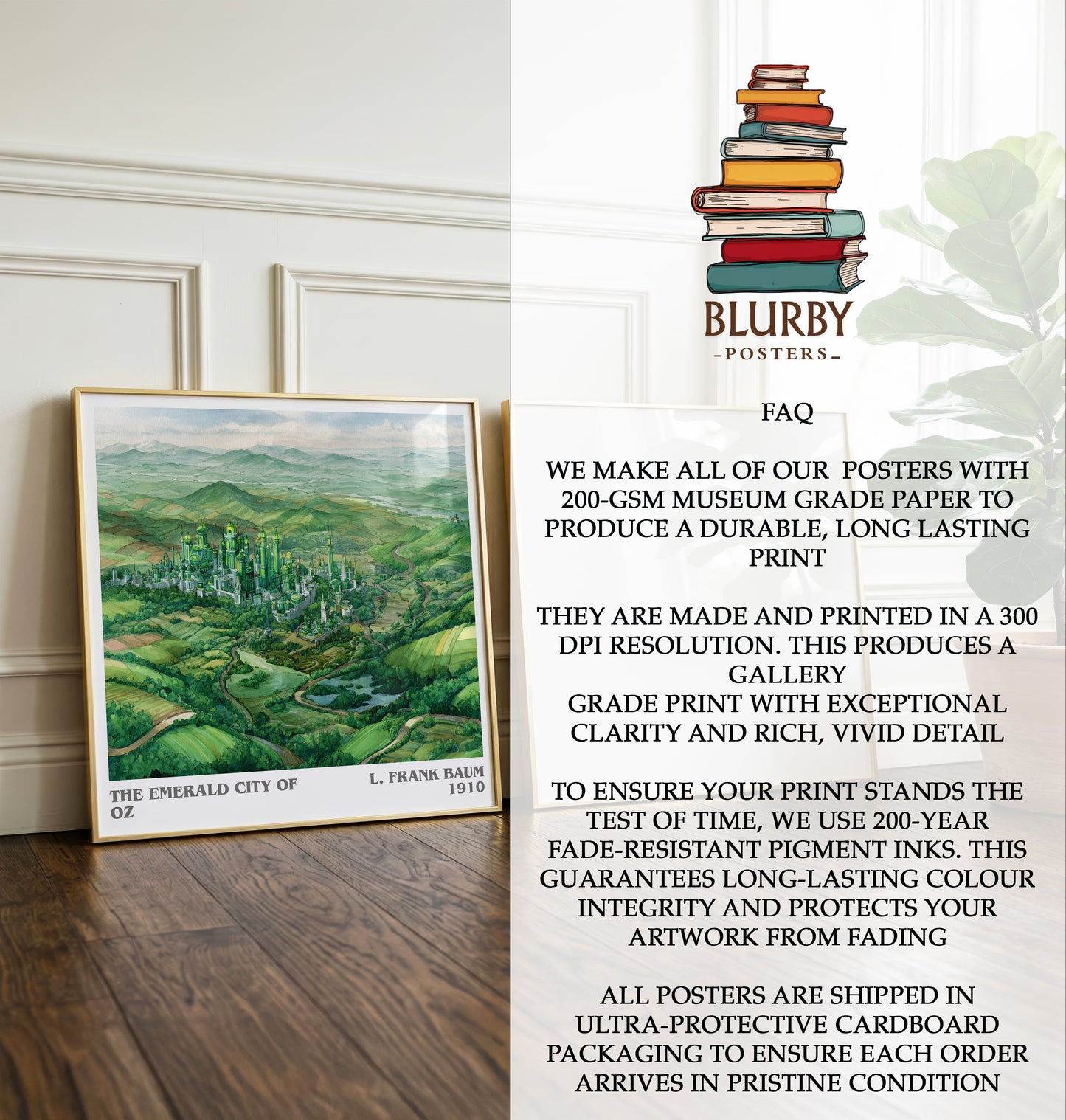 The Emerald City of Oz Literary Art Print by L. Frank Baum