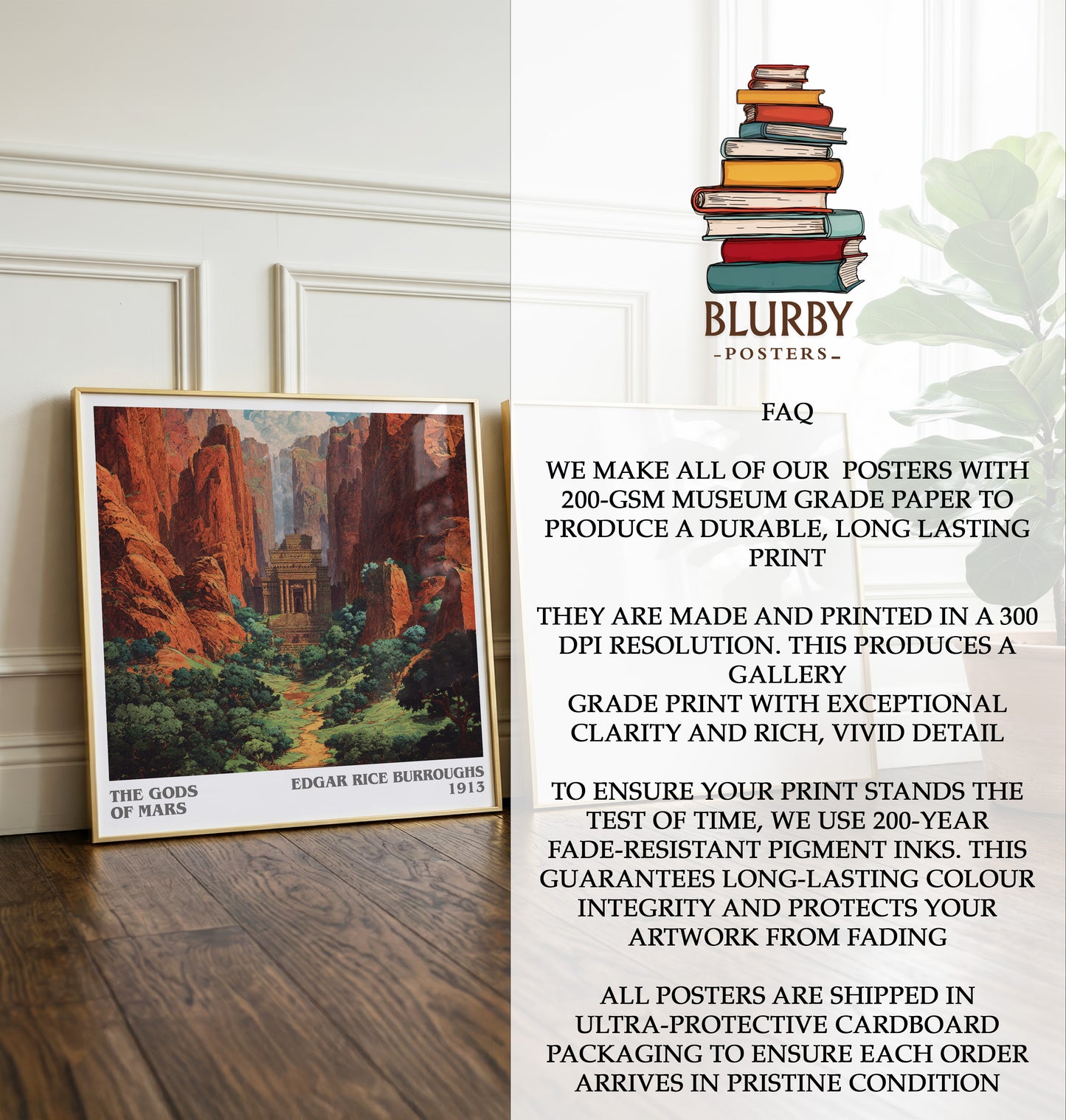 Gods of Mars Literary Art Print by Edgar Rice Burroughs