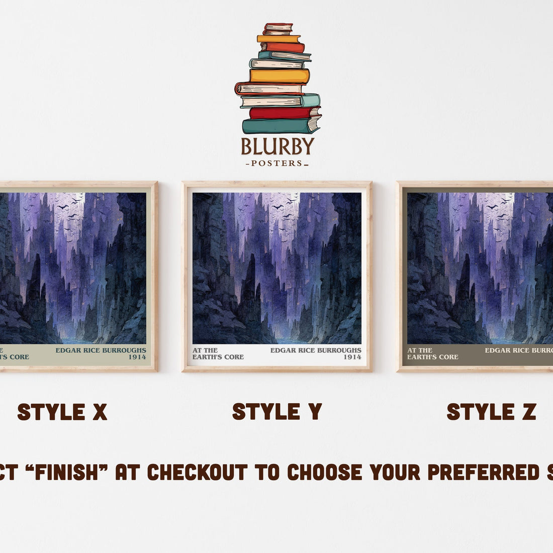 At The Earth's Core literary book poster by Edgar Rice Burroughs – framed literary art print