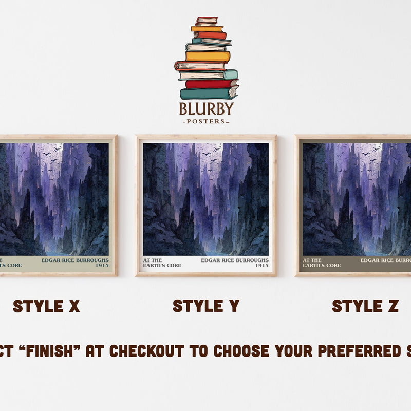 At The Earth's Core literary book poster by Edgar Rice Burroughs – framed literary art print