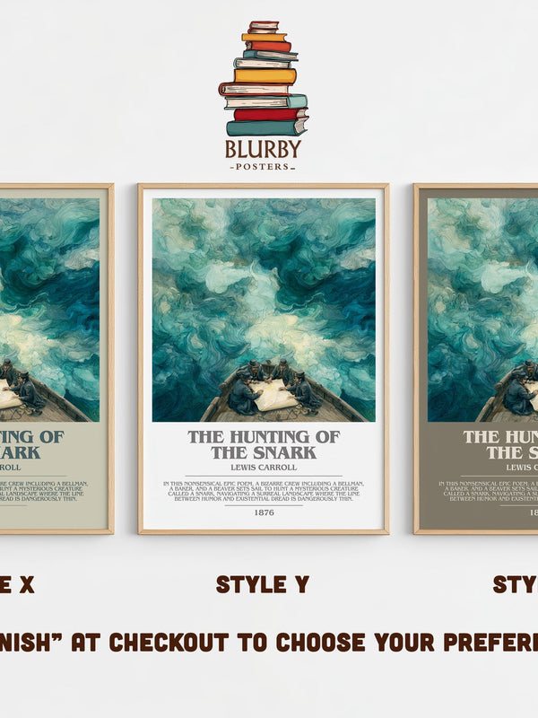 The Hunting Of The Snark bookish print in frame leaning in hallway – romance wall art
