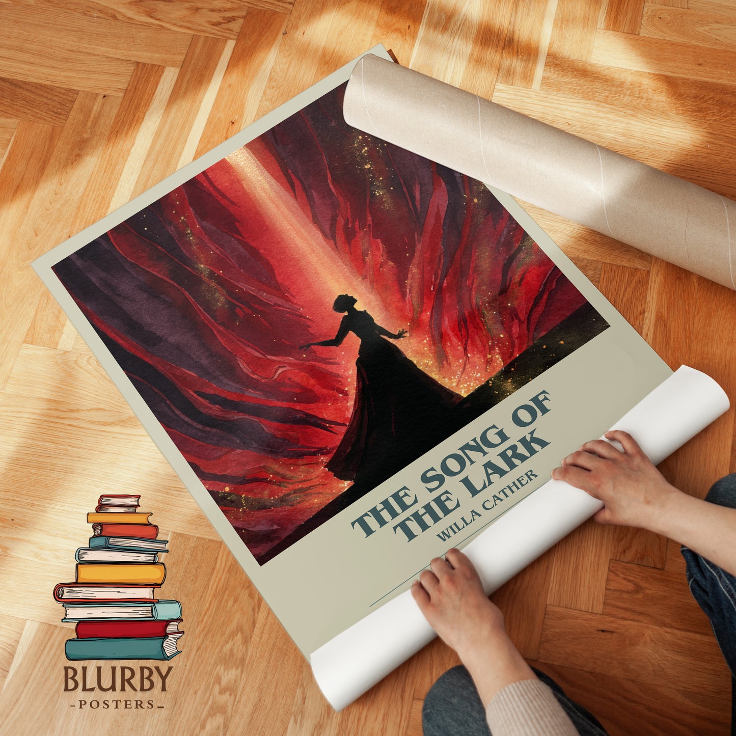 The Song of the Lark bookish print on bookshelf – Willa Cather fan gift