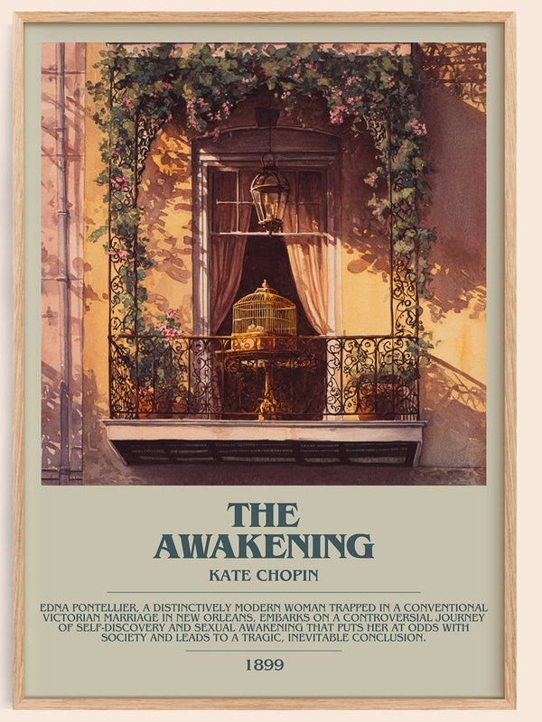 The Awakening bookish book poster by Kate Chopin – framed literary art print