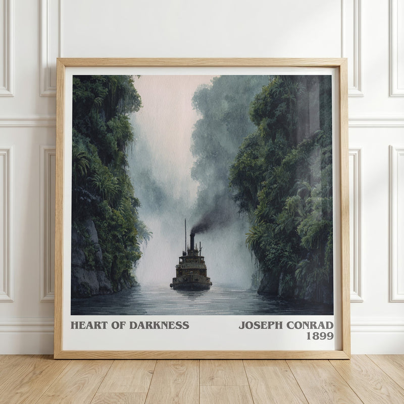 Heart of Darkness literary print in frame leaning in hallway – classic literature wall art