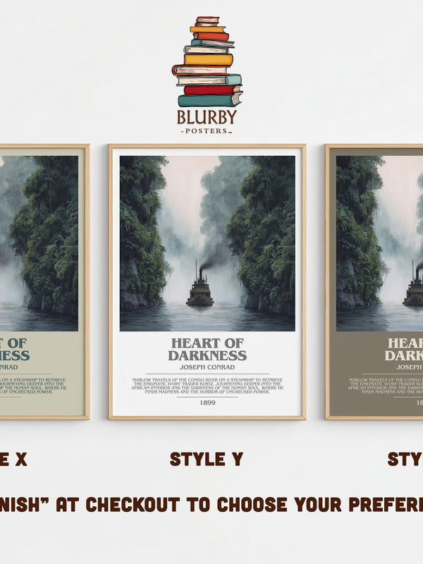 Heart of Darkness bookish print in frame leaning in hallway – romance wall art