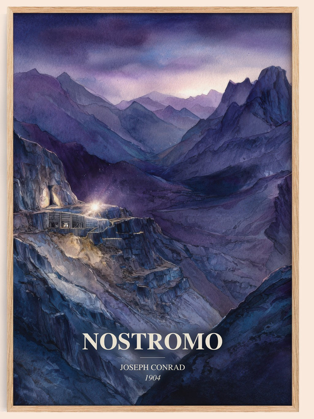Nostromo watercolour book poster by Joseph Conrad – framed literary art print