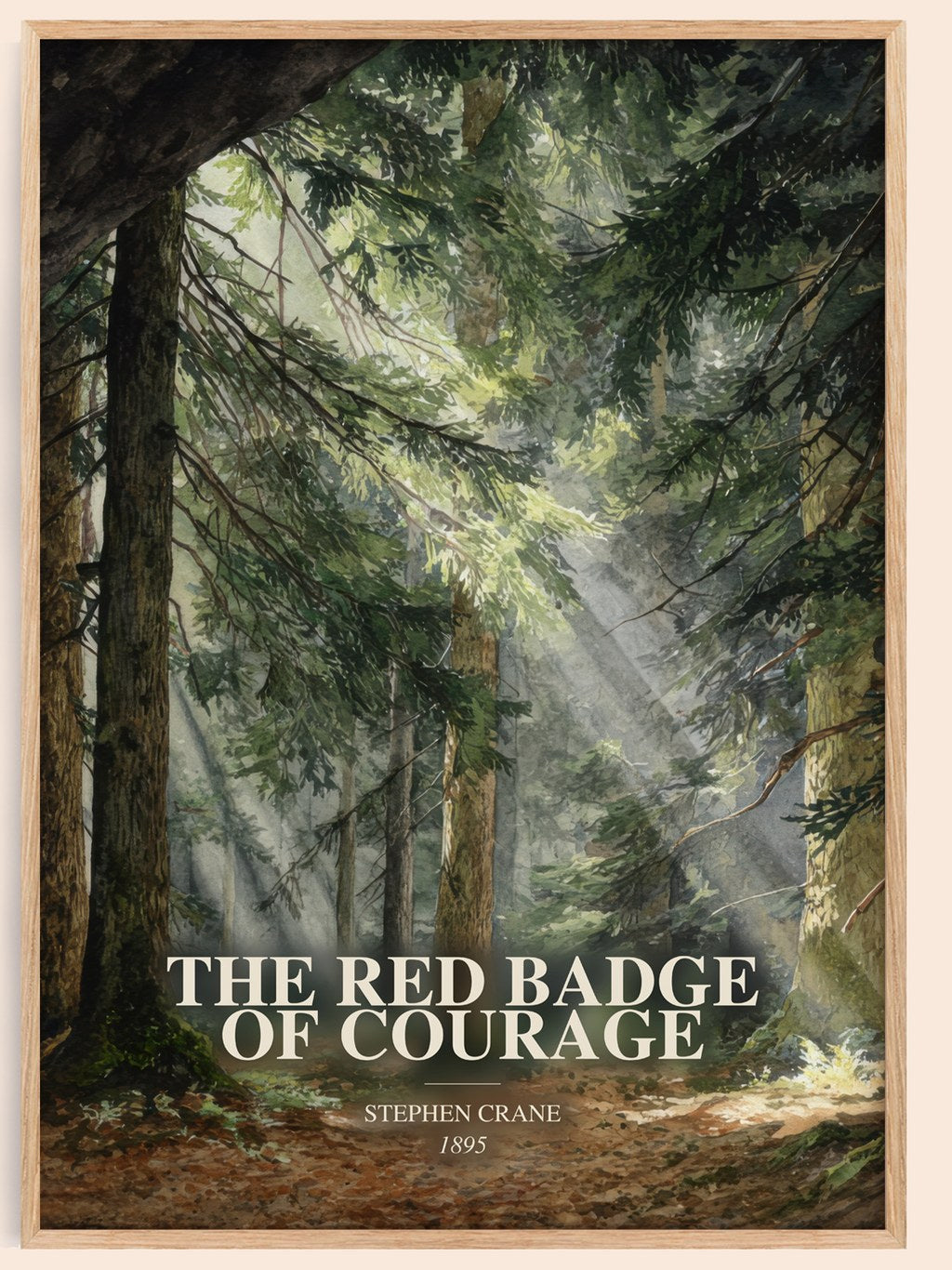 The Red Badge Of Courage watercolour book poster by Stephen Crane – framed literary art print