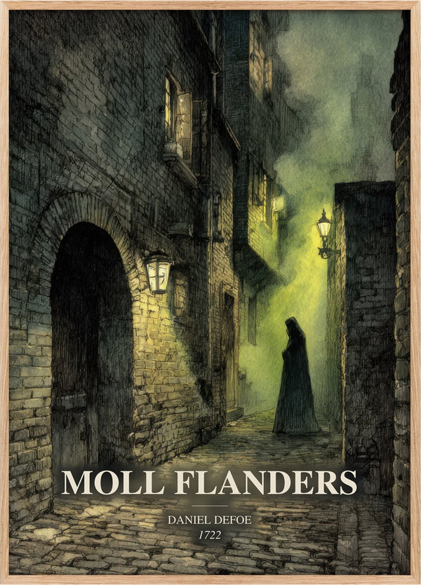 Moll Flanders Book Watercolour Illustration by Daniel Defoe