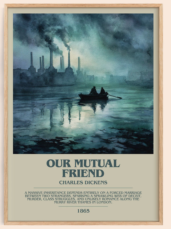 Our Mutual Friend bookish book poster by Charles Dickens – framed literary art print