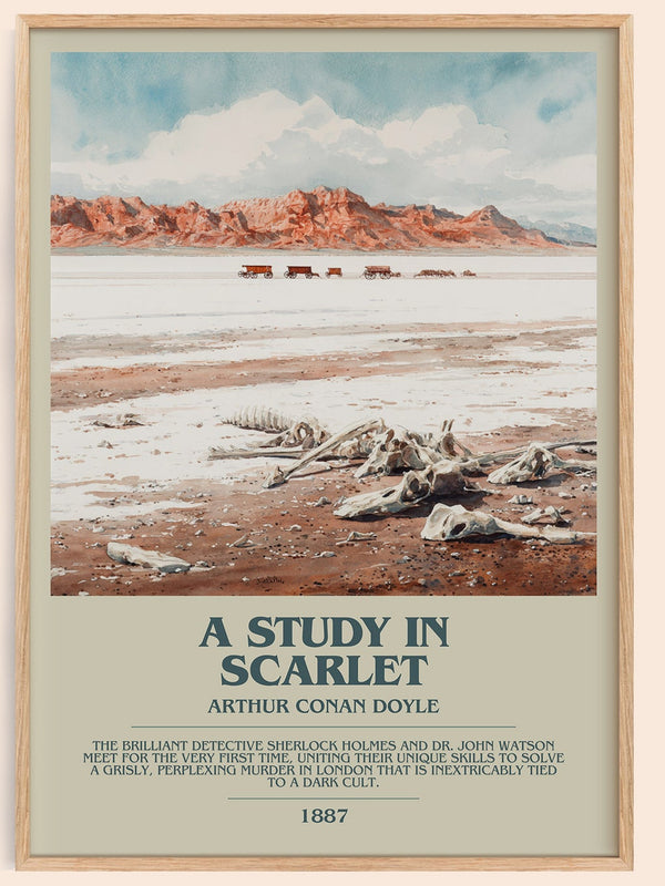 A Study in Scarlet bookish book poster by Sir Arthur Conan Doyle – framed literary art print