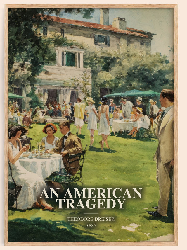 An American Tragedy Book Watercolour Illustration by Theodore Dreiser