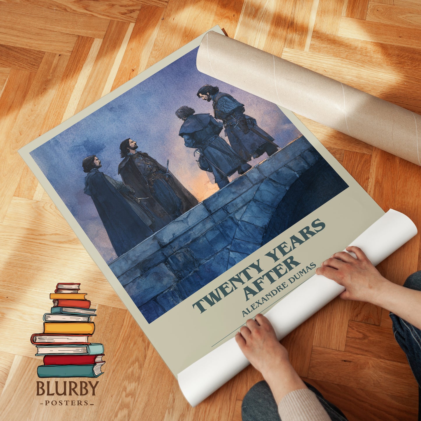 Twenty Years After bookish print on bookshelf – Alexandre Dumas fan gift