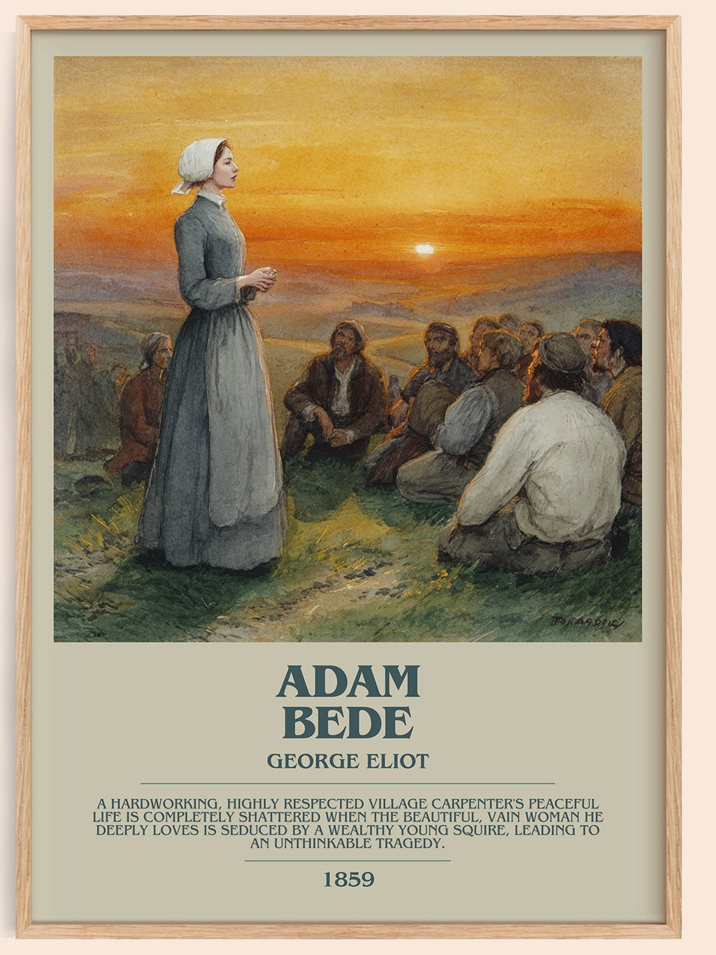 Adam Bede bookish book poster by George Eliot – framed literary art print