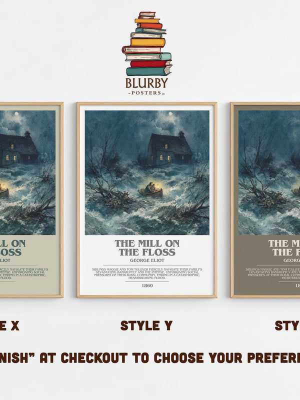 The Mill On The Floss bookish print in frame leaning in hallway – classic literature wall art