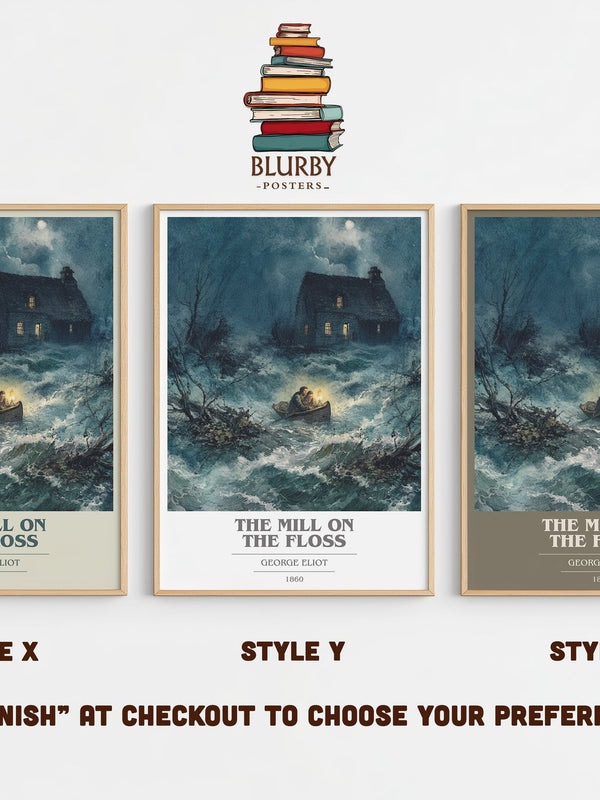 The Mill On The Floss book cover print in frame leaning in hallway – classic literature wall art