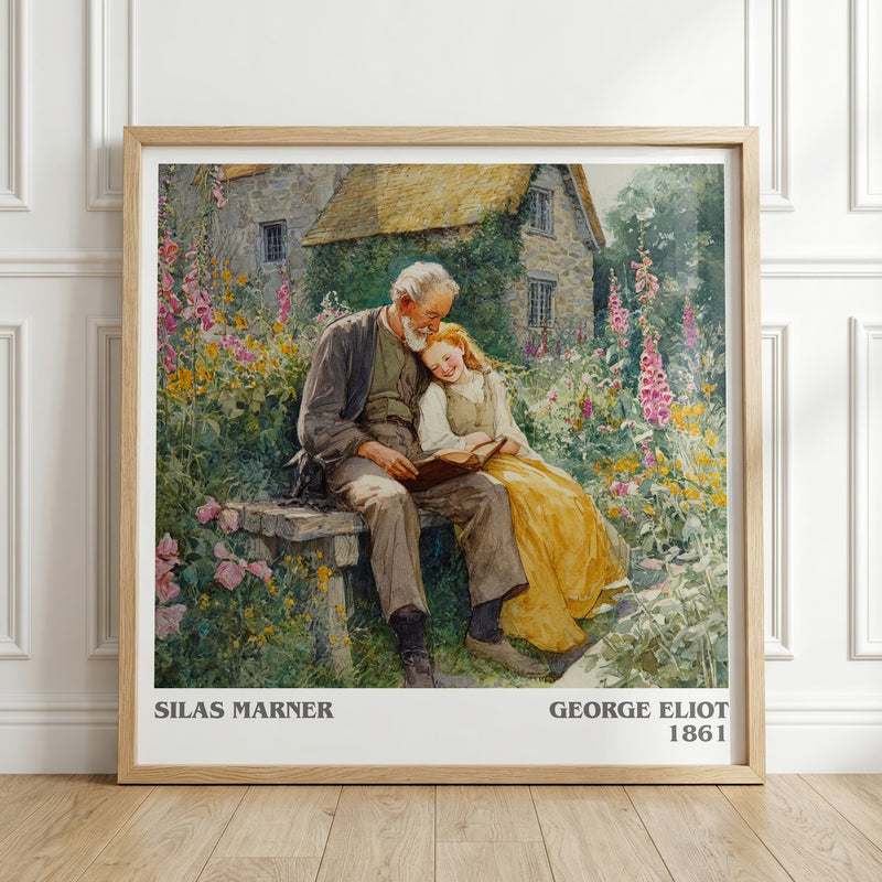 Silas Marner literary print in frame leaning in hallway – classic literature wall art