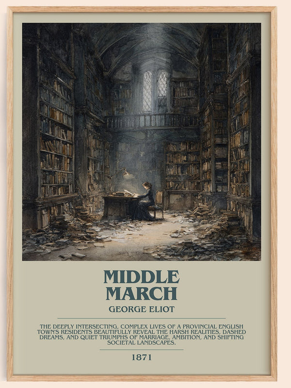 Middlemarch bookish book poster by George Eliot – framed literary art print