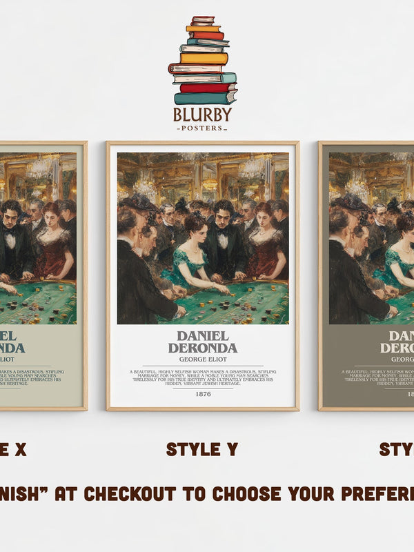 Daniel Deronda bookish print in frame leaning in hallway – non fiction wall art