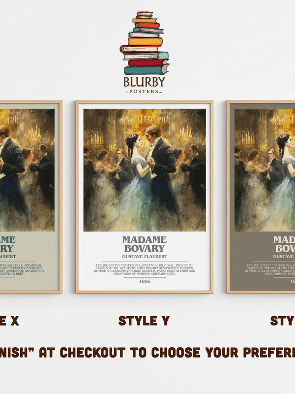 Madame Bovary bookish print in frame leaning in hallway – thriller wall art