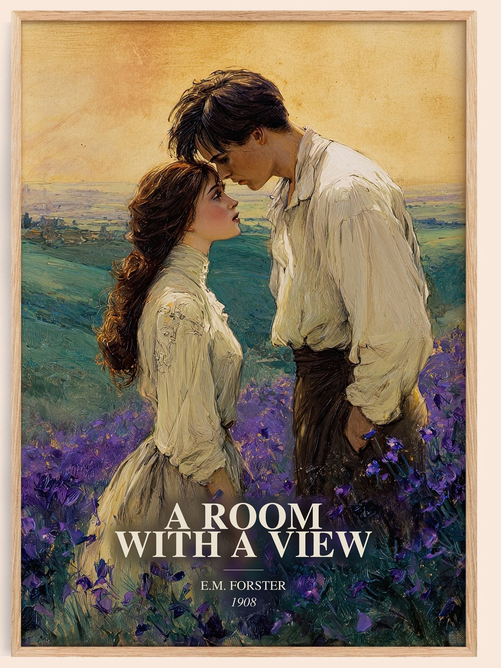 A Room With A View watercolour book poster by E.M. Forster – framed literary art print