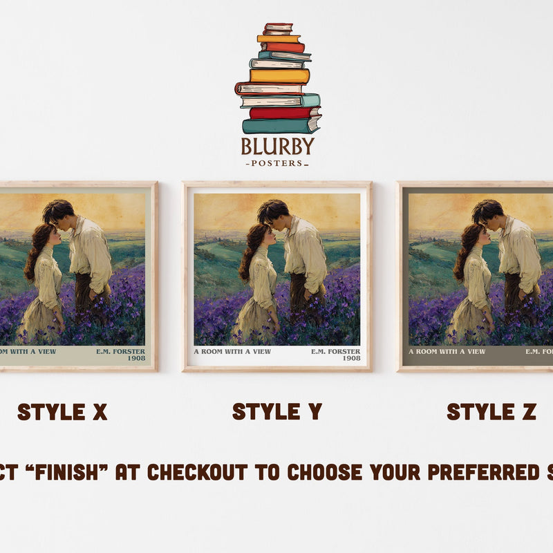 A Room With A View literary print in frame leaning in hallway – classic literature wall art