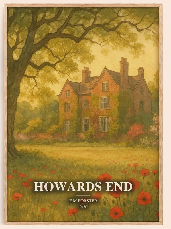 Howards End watercolour book poster by E M Forster – framed literary art print