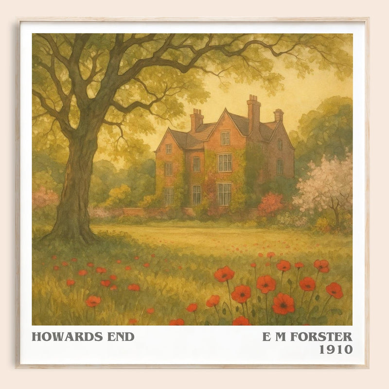 Howards End literary book poster by E M Forster – framed literary art print