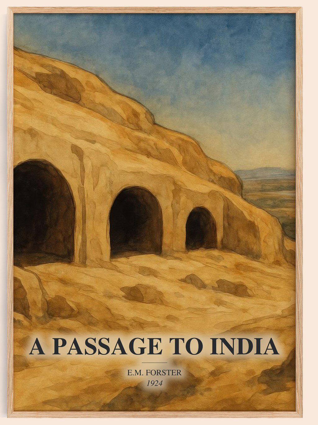 A Passage To India watercolour book poster by E.M. Forster – framed literary art print