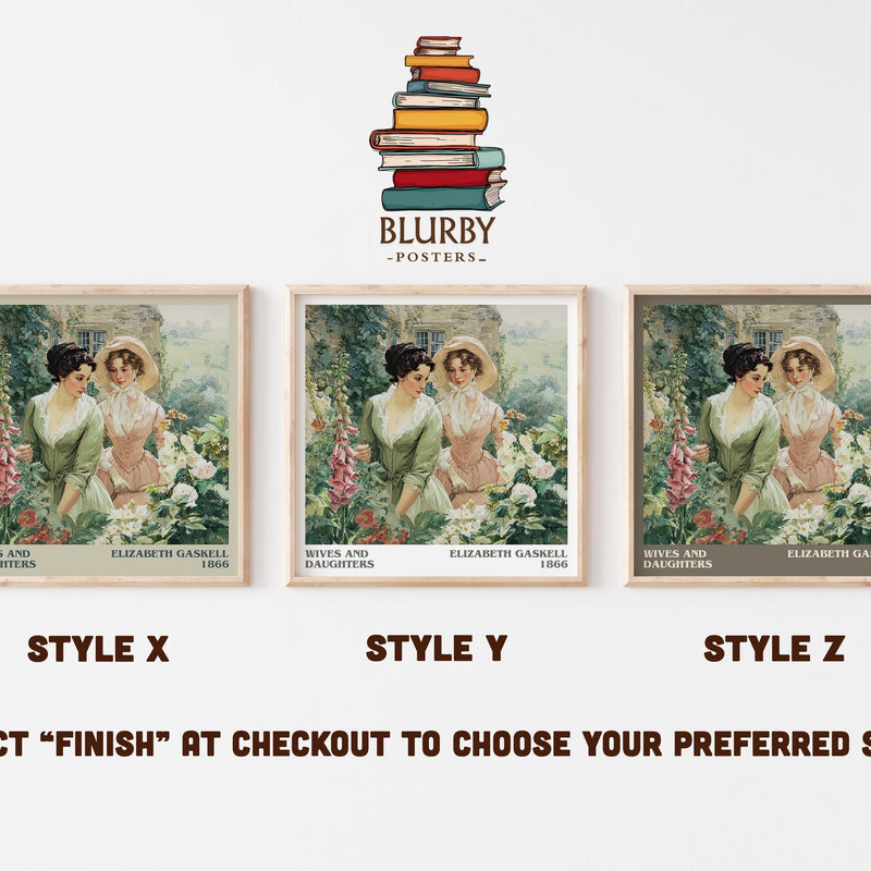 Wives And Daughters literary print in frame leaning in hallway – historical fiction wall art
