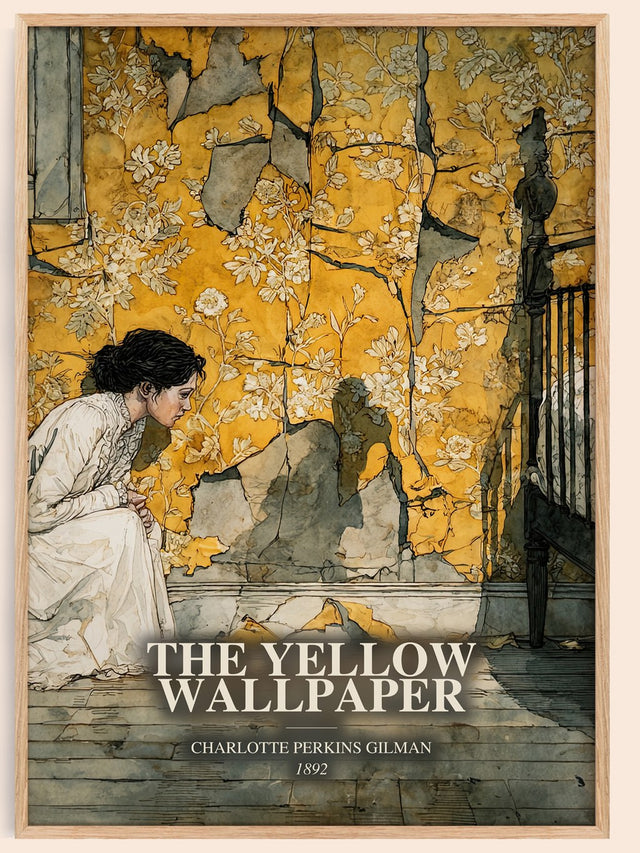 Yellow Wallpaper Book Watercolour Illustration by C. Gilman