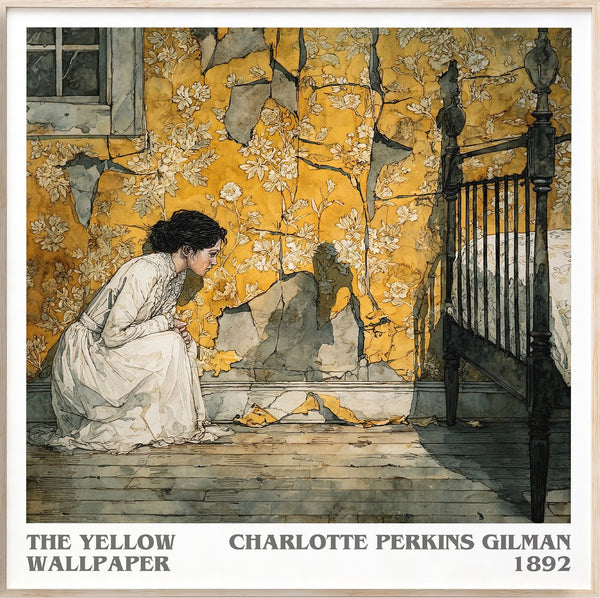 The Yellow Wallpaper Literary Art Print by Charlotte Perkins Gilman