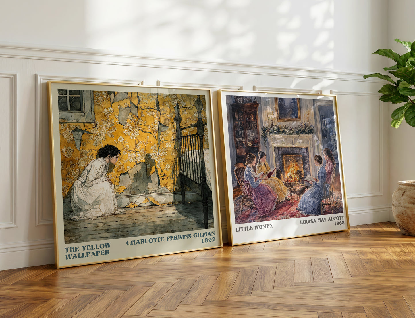 The Yellow Wallpaper literary print on bookshelf – Charlotte Perkins Gilman fan gift