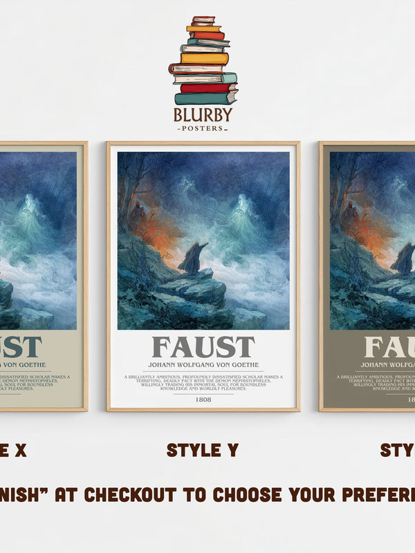 Faust bookish print in frame leaning in hallway – classic literature wall art