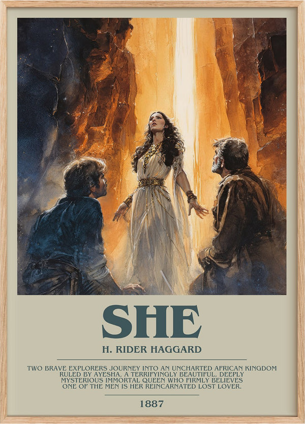 She Bookish Wall Art by H. Rider Haggard