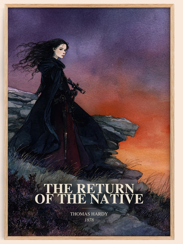 The Return Of The Native watercolour book poster by Thomas Hardy – framed literary art print