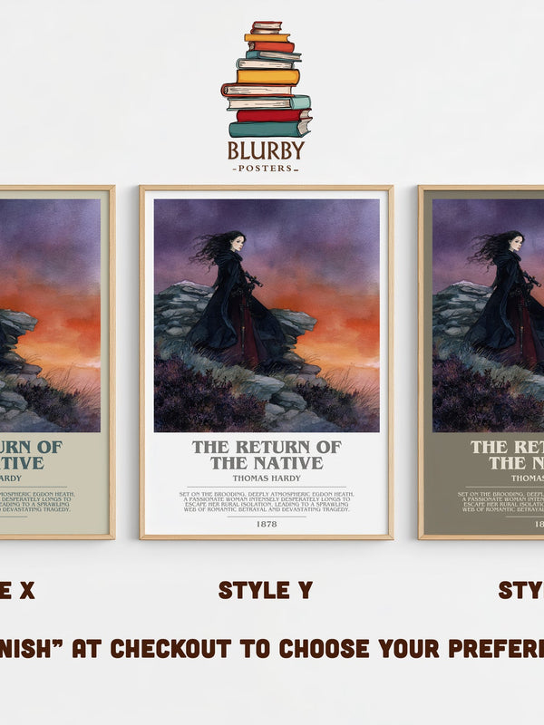 The Return of the Native bookish print in frame leaning in hallway – adventure wall art