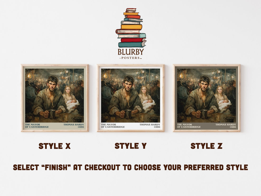 The Mayor of Casterbridge literary print in frame leaning in hallway – adventure wall art (mockup)