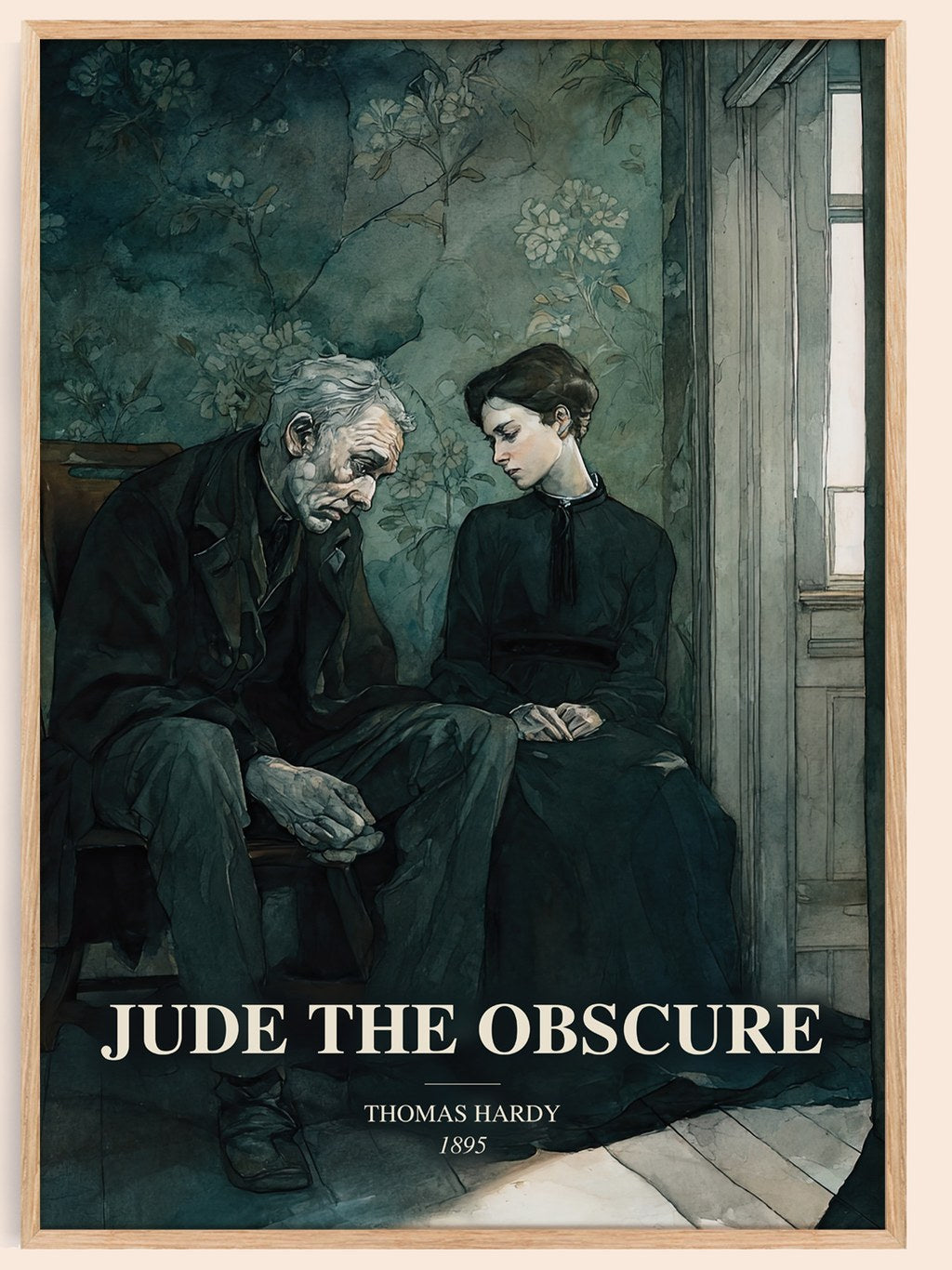 Jude The Obscure watercolour book poster by Thomas Hardy – framed literary art print