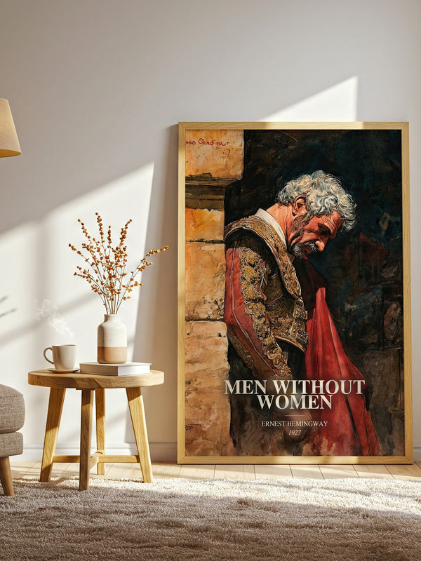 Men Without Women watercolour print in frame leaning in hallway – literary fiction wall art