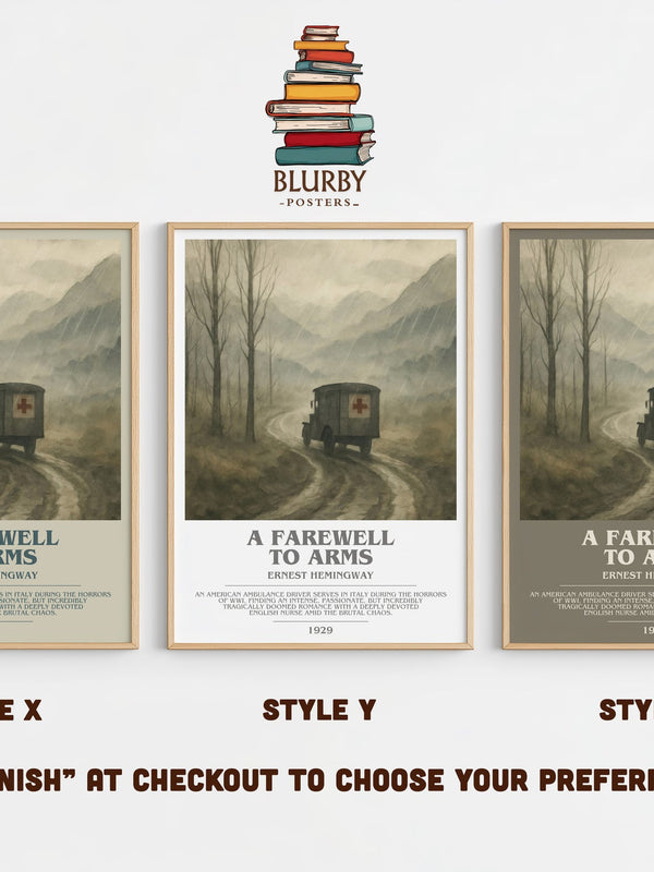A farewell to arms bookish print in frame leaning in hallway – gothic wall art