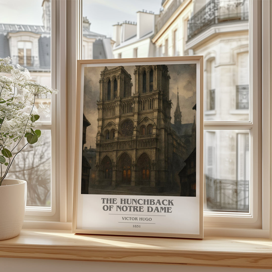 The Hunchback of Notre Dame book cover poster colour and style options – Victor Hugo book art (mockup)