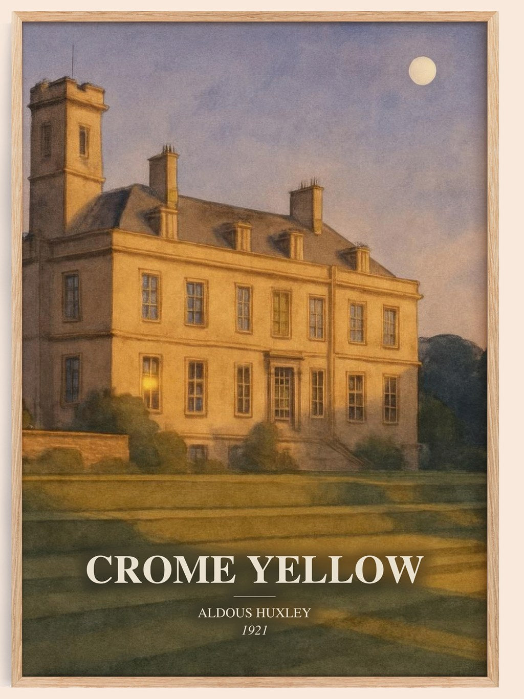 Crome Yellow watercolour book poster by Aldous Huxley – framed literary art print