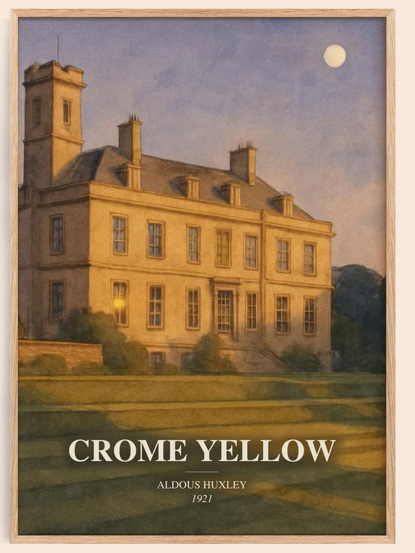 Crome Yellow watercolour book poster by Aldous Huxley – framed literary art print