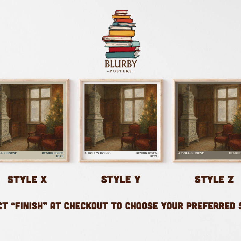 A Doll’s House literary print in frame leaning in hallway – historical fiction wall art