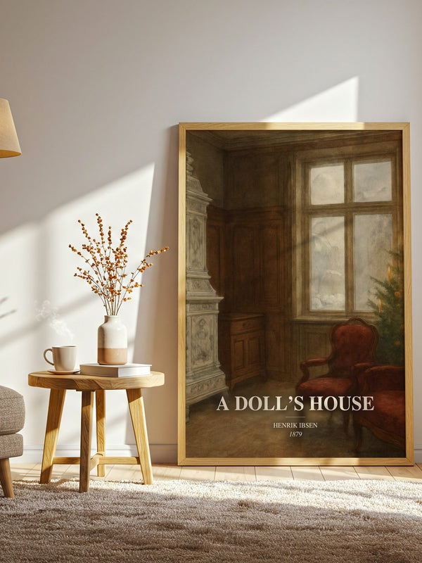 A Doll’S House watercolour print in frame leaning in hallway – classic literature wall art