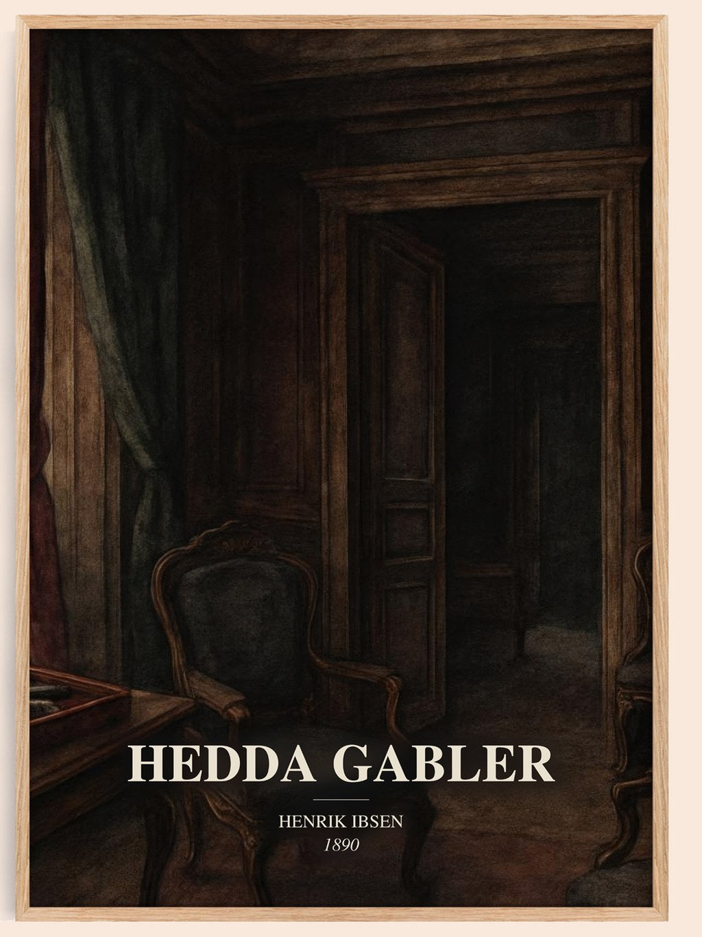 Hedda Gabler watercolour book poster by Henrik Ibsen – framed literary art print